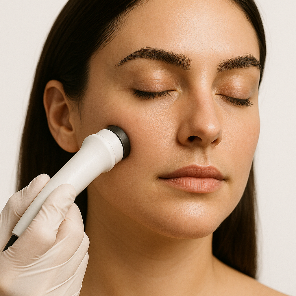 Client receiving radiofrequency facial at Divaa Beauty